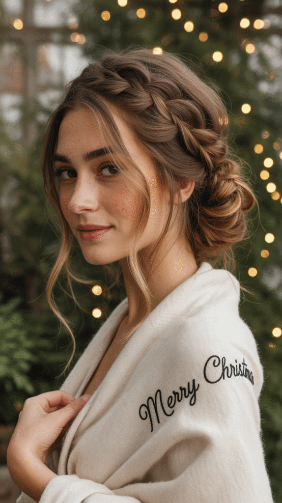 27 Easy Christmas Party Hairstyles for Long Hair Perfect for the Holidays 24 Loose Braided Updo