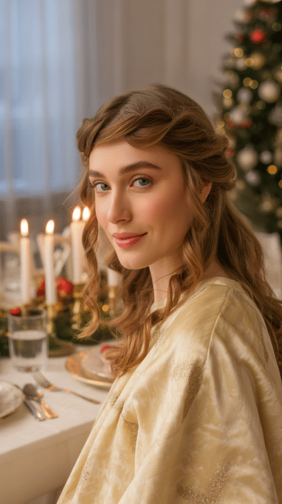 33 Trendy Christmas Party Hairstyles for Short Hair That Shine Bright 25 Twisted Crown with Loose Ends