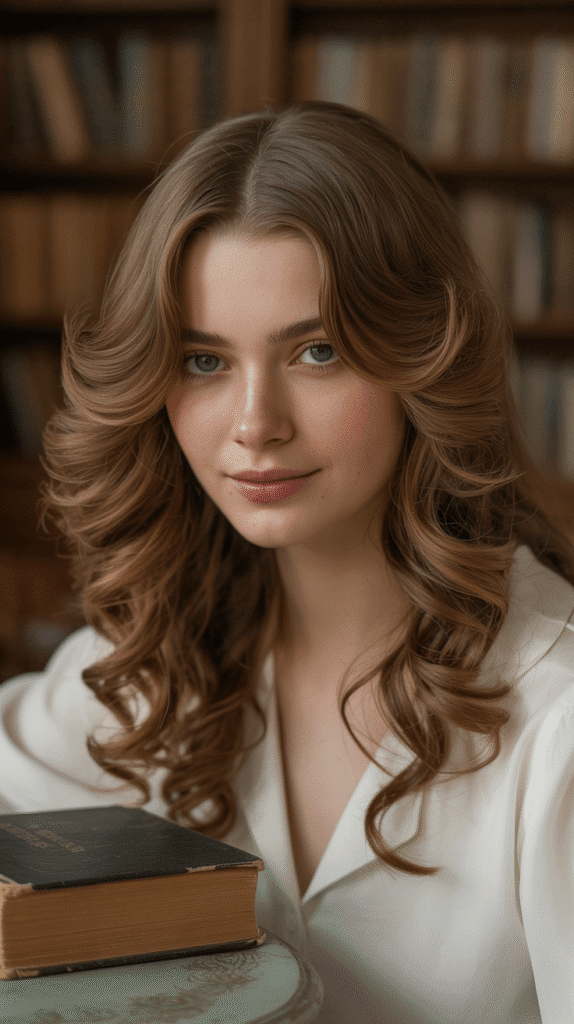 30 Elegant French Hairstyles for Long Hair That Turn Heads 21 The Center Part with Loose Curls