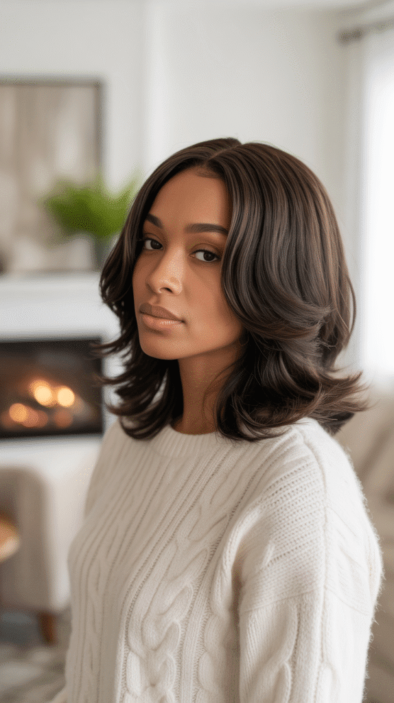25 Stunning Winter Weave Hairstyles for Black Women That Slay All Season 10 Shoulder-Length Layered Weave