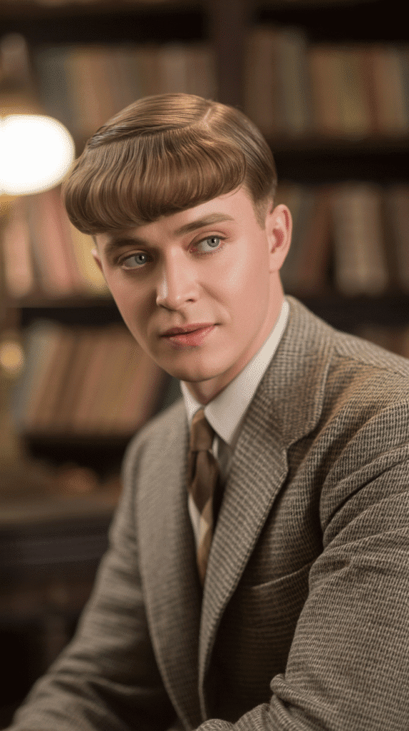 33 Stylish 1930s Hairstyles for Men That Define Retro Charm 22 The Swept Forward Fringe