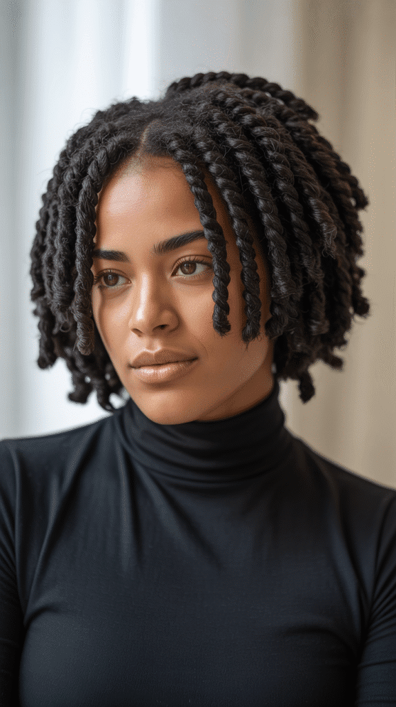 33 Chic Short Dreadlock Styles for Ladies That Stay in Style 5 Two-Strand Twist Locs