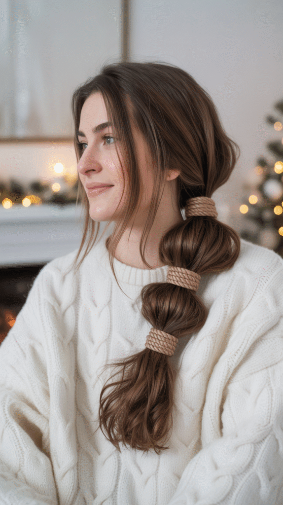 27 Easy Christmas Party Hairstyles for Long Hair Perfect for the Holidays 22 Low Twisted Ponytail