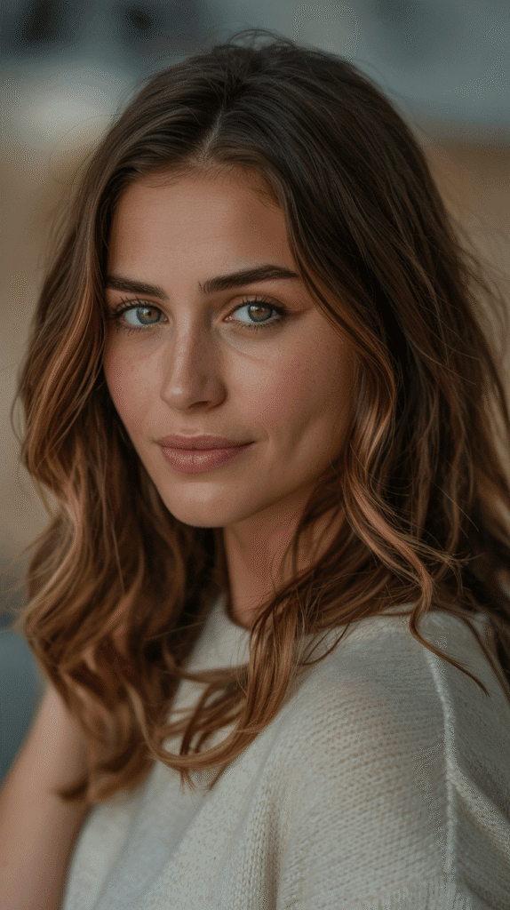 30 Gorgeous Hair Colors for Brown Hair and Green Eyes You'll Love 1 Golden Caramel Highlights