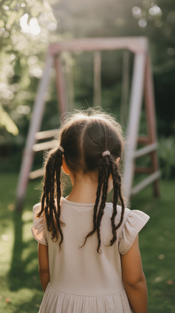 37 Adorable Dreadlock Styles for Kids That Are Easy & Cute 31 Low Pigtails with Wrapped Bases