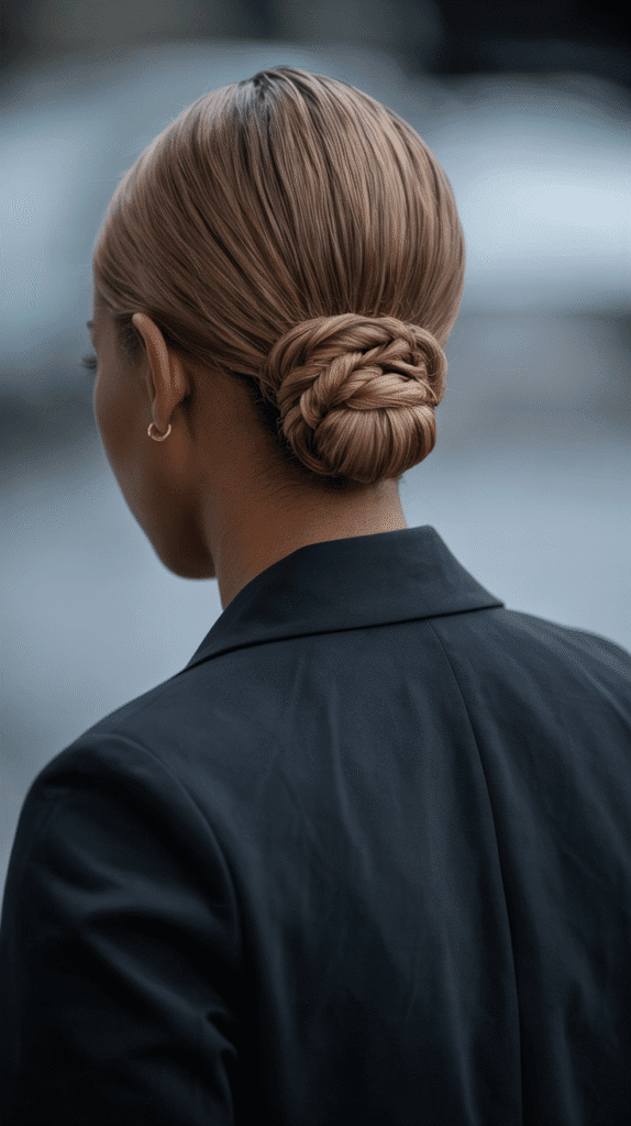 27 Classic Blonde Updo Hairstyles for Black Women for Every Occasion 12 Low Twisted Blonde Bun