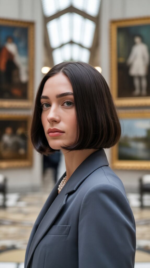 27 Modern French Short Hairstyles That Are Parisian-Approved 6 The Sleek French Bob