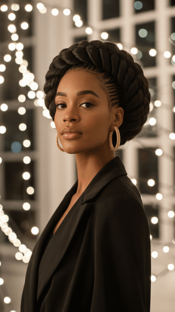 28 Protective Winter Hairstyles for Black Women with 4C Hair 9 Halo Braid