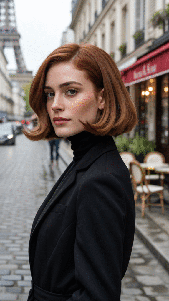 27 Aesthetic French Hairstyles That Elevate Your Look 8 Textured Bob with Tucked Ends