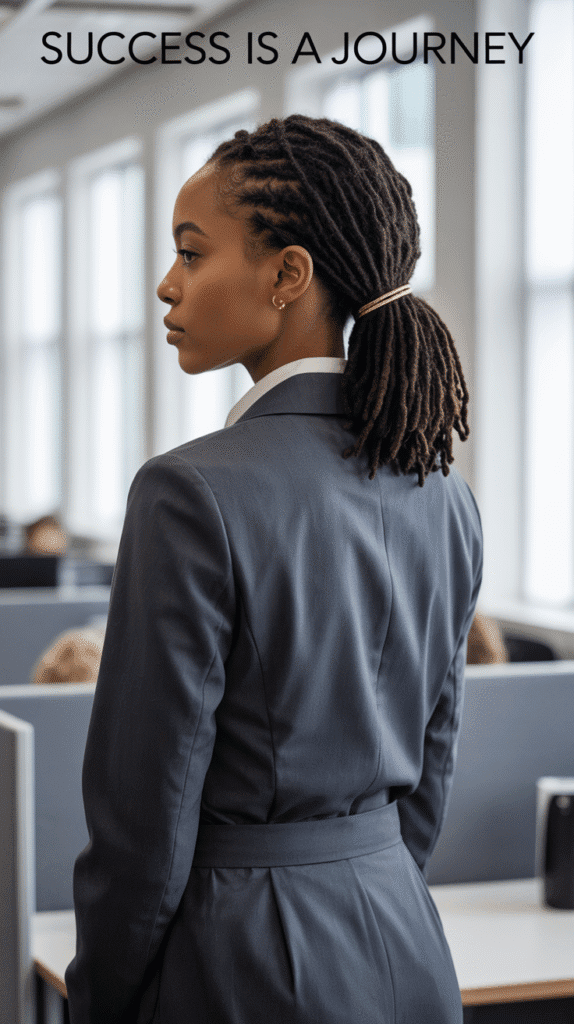 30 Beautiful Medium Dreadlock Styles for Black Women That Stand Out 18 Low Ponytail with Medium Locs