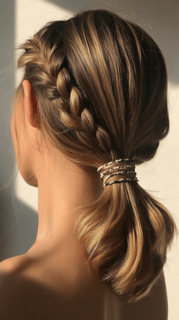 30 Dreamy Whimsical Hairstyles for Medium-Length Hair You'll Fall in Love With 12 Braided Low Ponytail with Wrap