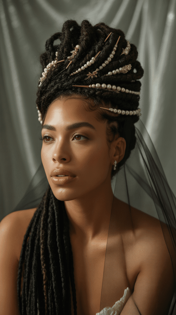 37 Elegant Dreadlock Styles for Women That Inspire Confidence 8 Braided Dreadlock Updo
