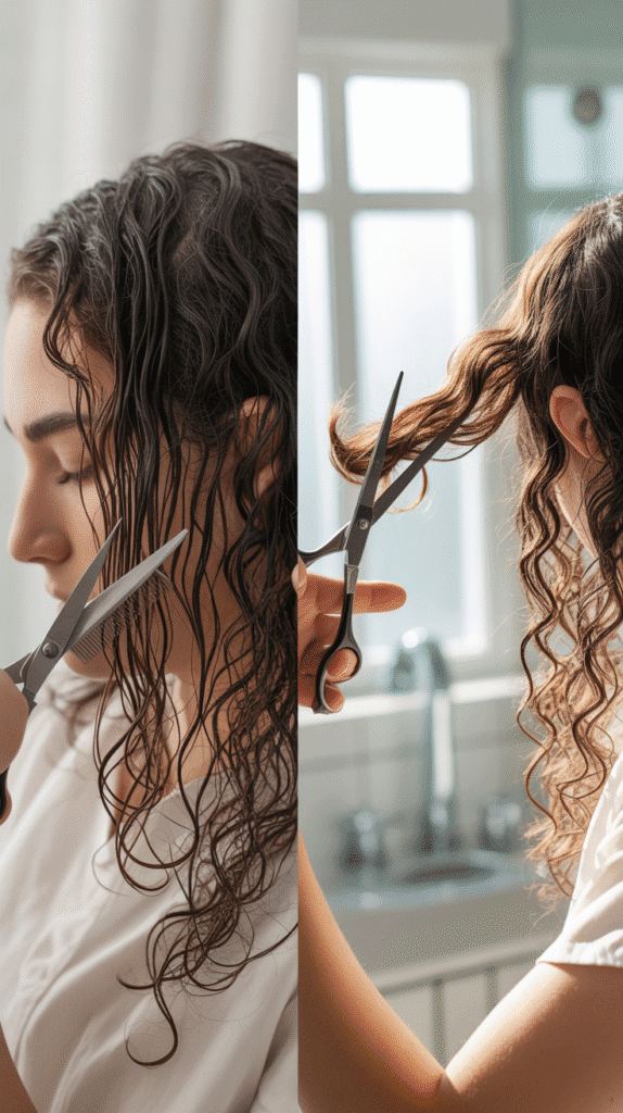 DIY Curly Hair Haircuts You Can Try at Home 6 Dry Cutting vs. Wet Cutting for Curls
