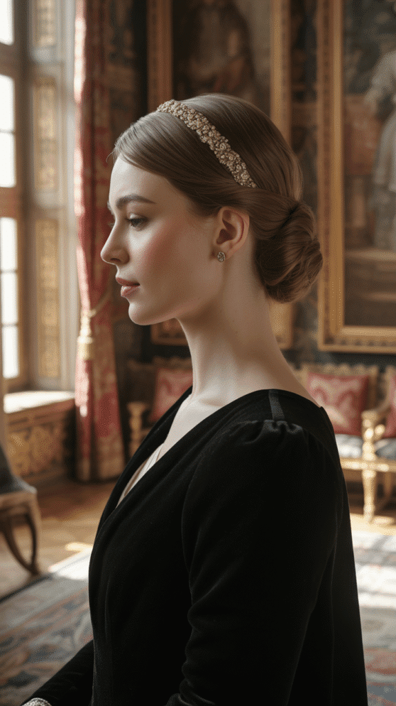 27 Elegant Medieval Updo Hairstyles for Princesses 18 The French Hood Inspired Updo