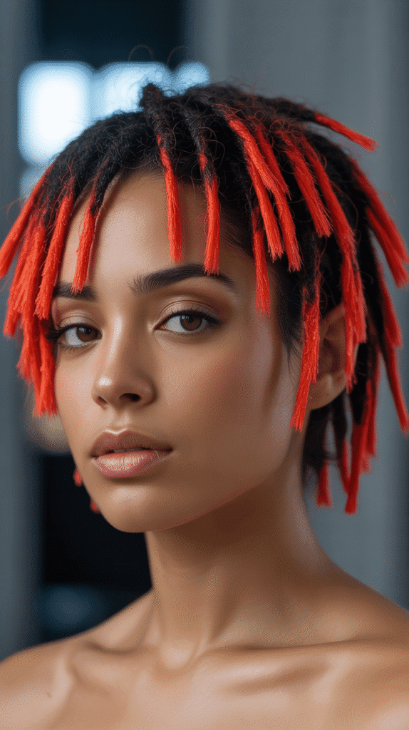 27 Latest Short Dreadlock Styles That Are Easy and Stylish 7 Colored Tips Short Locs