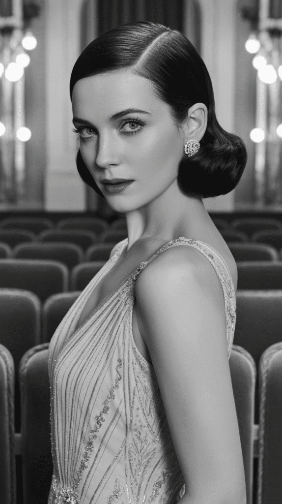 30 Effortless 1930s Hairstyle Ideas for Inspiration 17 Slicked Back with Low Roll