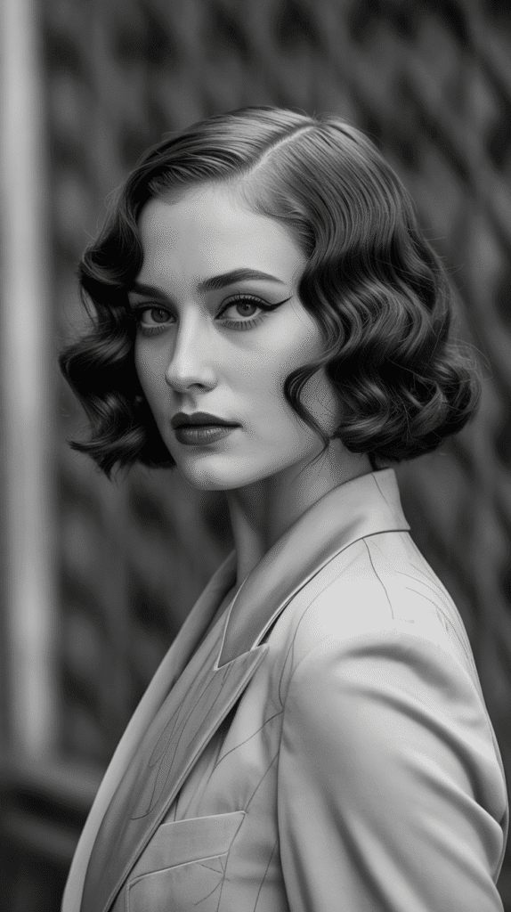 30 Effortless 1930s Hairstyle Ideas for Inspiration 15 The Deep Wave Bob