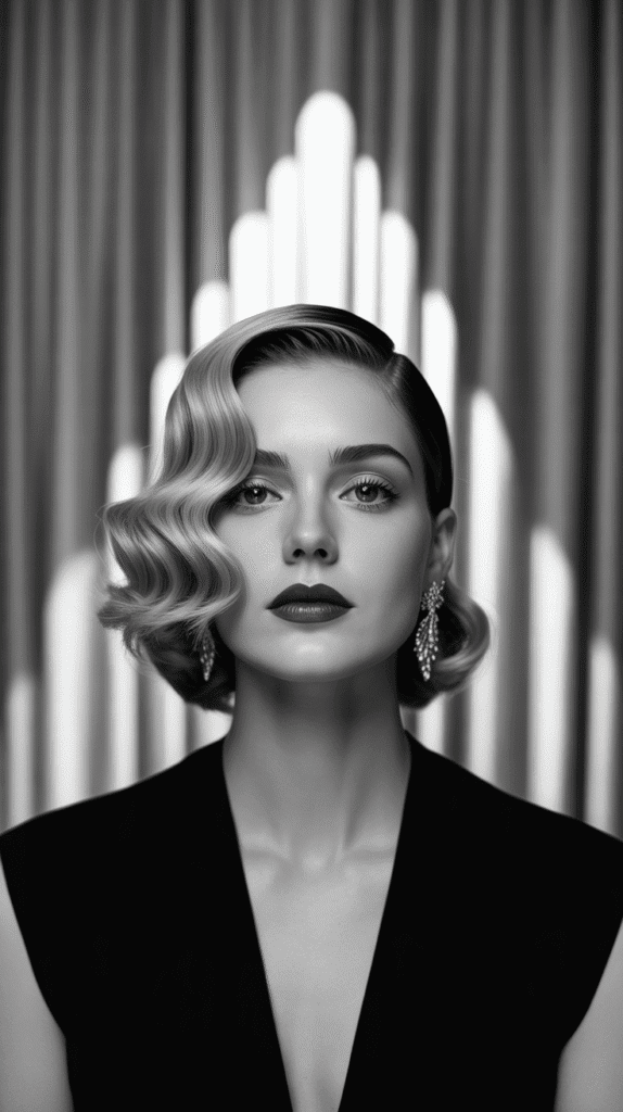 27 Chic Christmas Party Hairstyles for Medium Hair That Dazzle 20 Finger Waves on One Side