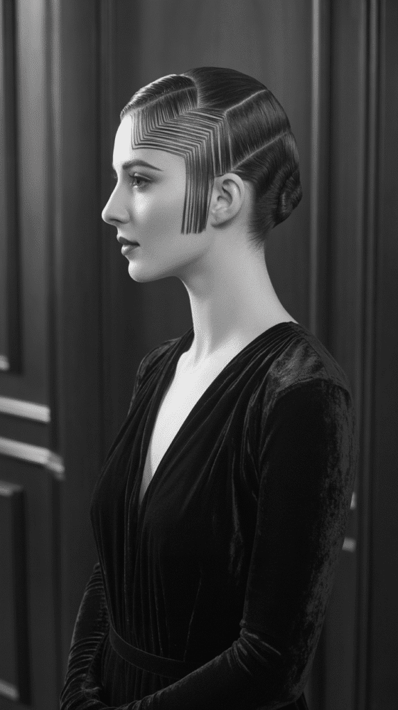 33 Vintage 1930s Updo Hairstyles for Special Occasions 33 Art Deco Geometric Updo