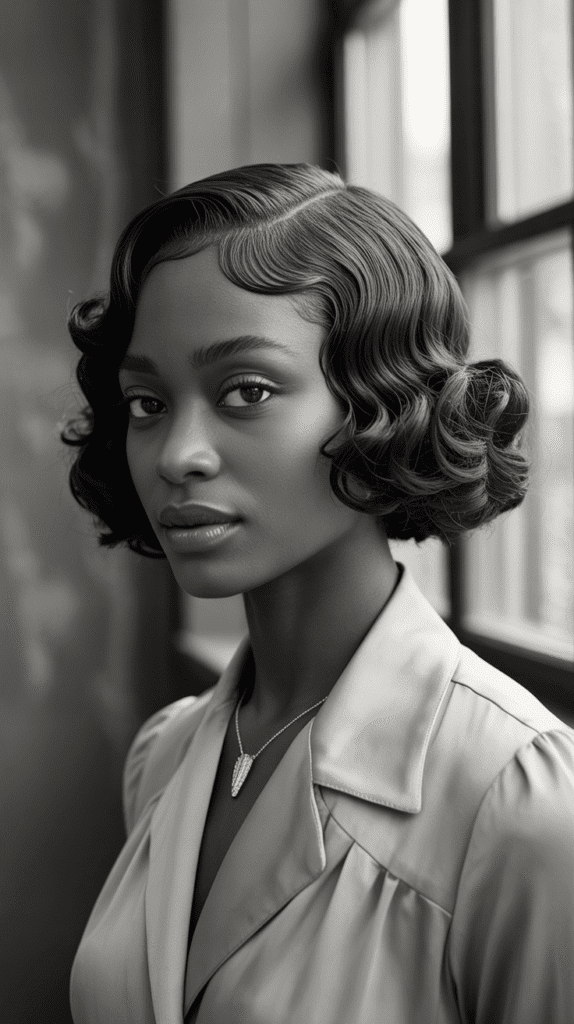 30 Beautiful 1930s Hairstyles for Black Women That Inspire Grace 23 Faux Bob with Pinned Waves