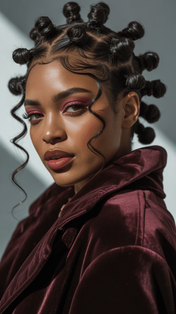 30 Cozy Fall & Winter Hairstyles for Black Women You'll Want to Copy 13 Bantu Knots with Edge Styling