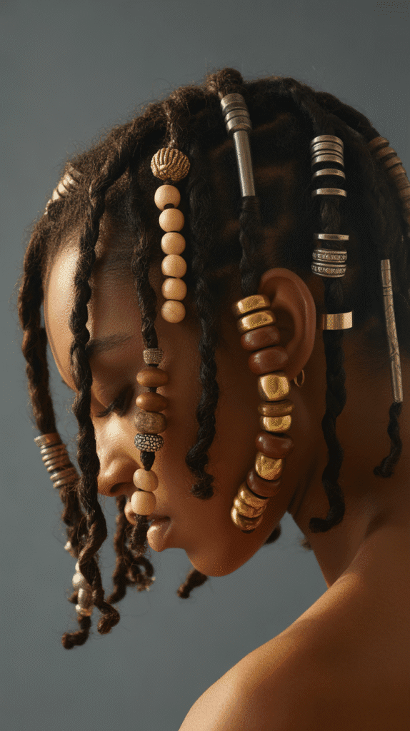 33 Chic Short Dreadlock Styles for Ladies That Stay in Style 19 Loc Accessories and Jewelry