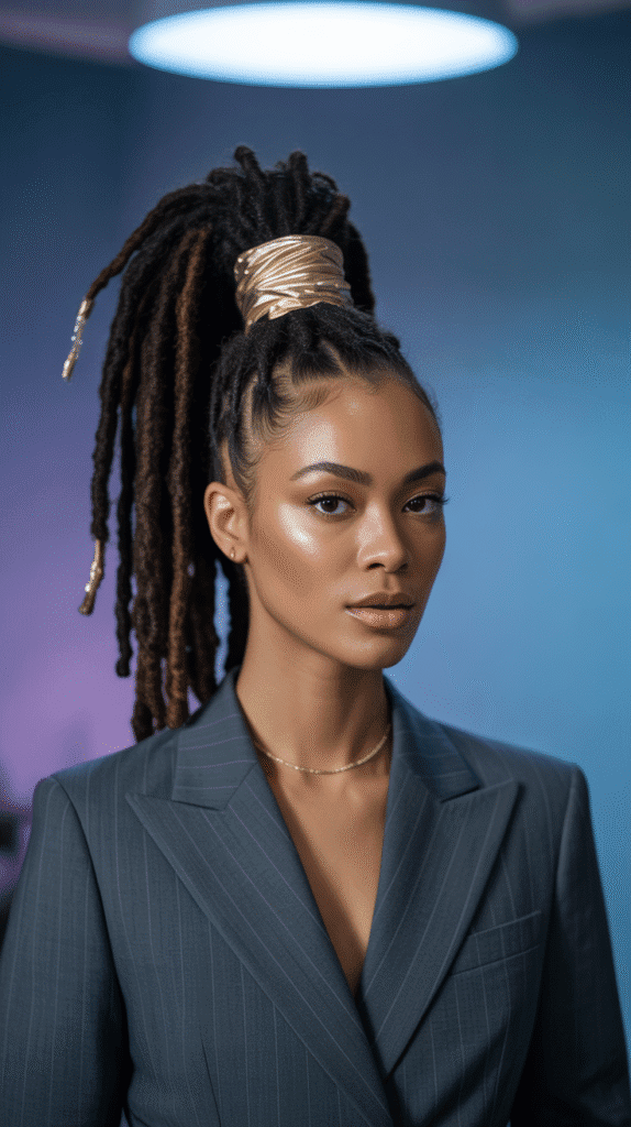 30 Chic Dreadlock Styles for Black Women 2025 You'll Love 10 Loc Ponytail with Wrapped Base