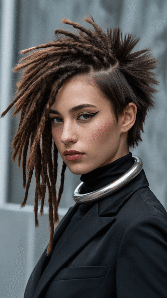 30 Latest Dreadlock Styles for Women That Inspire Confidence 17 Asymmetrical Loc Style