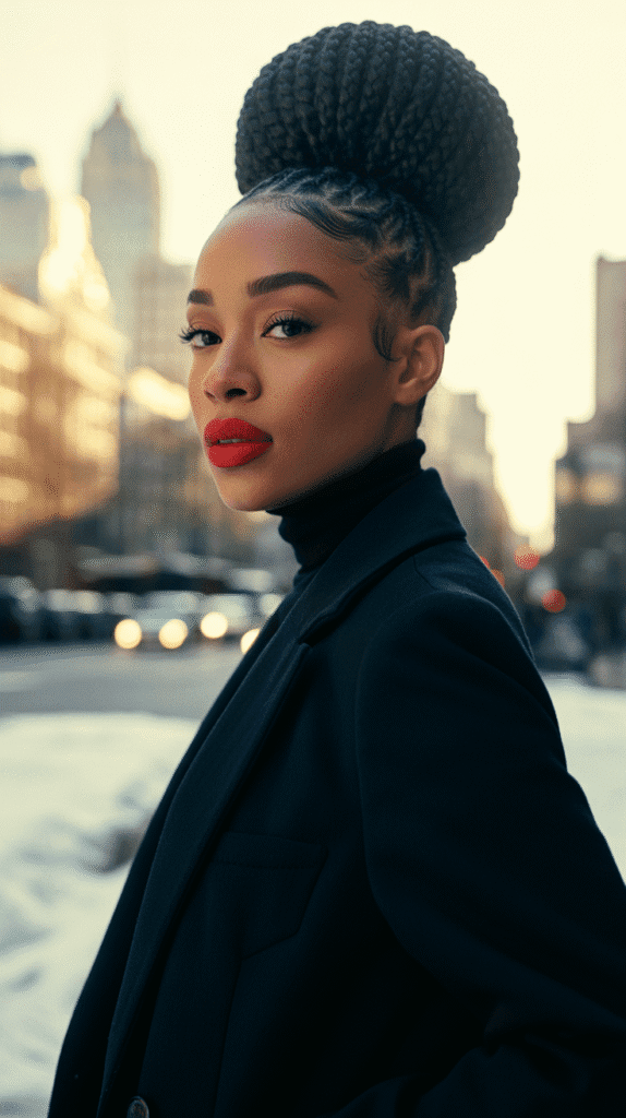 28 Protective Winter Hairstyles for Black Women with 4C Hair 13 Braided Bun