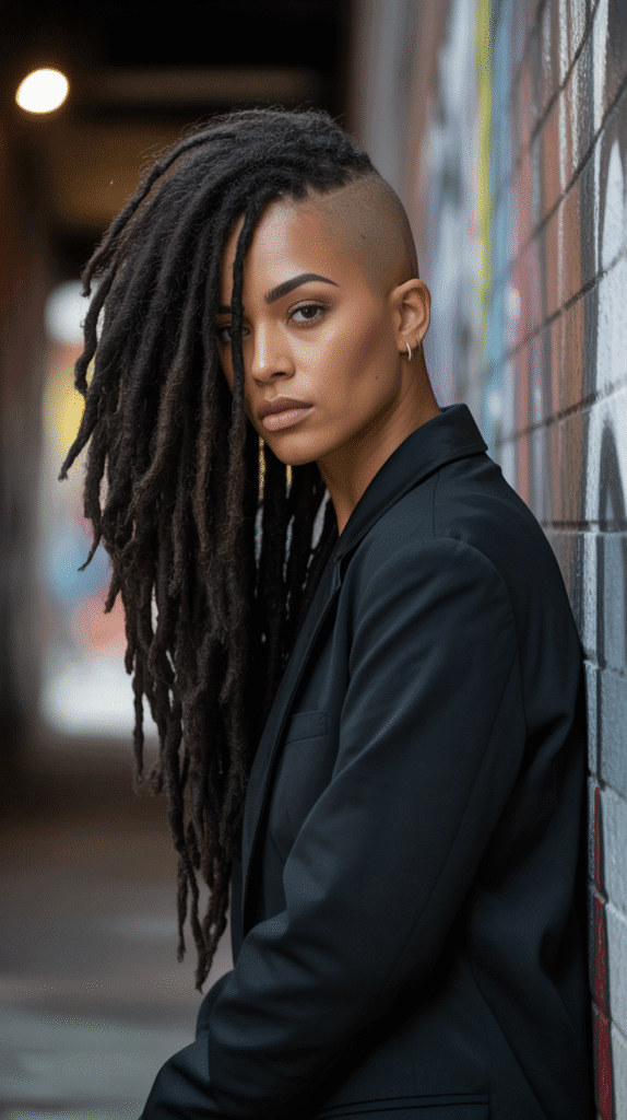 37 Best Dreadlock Styles for Black Women That Slay Every Look 17 Undercut with Long Locs on Top