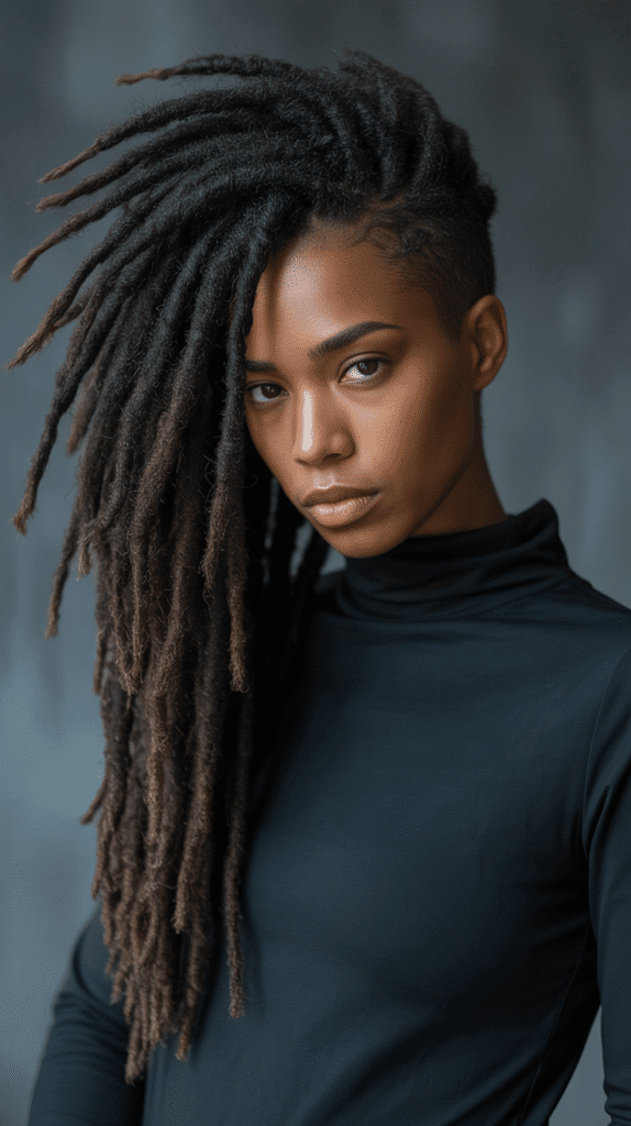 37 Best Dreadlock Styles for Black Women That Slay Every Look 32 Asymmetrical Loc Cut