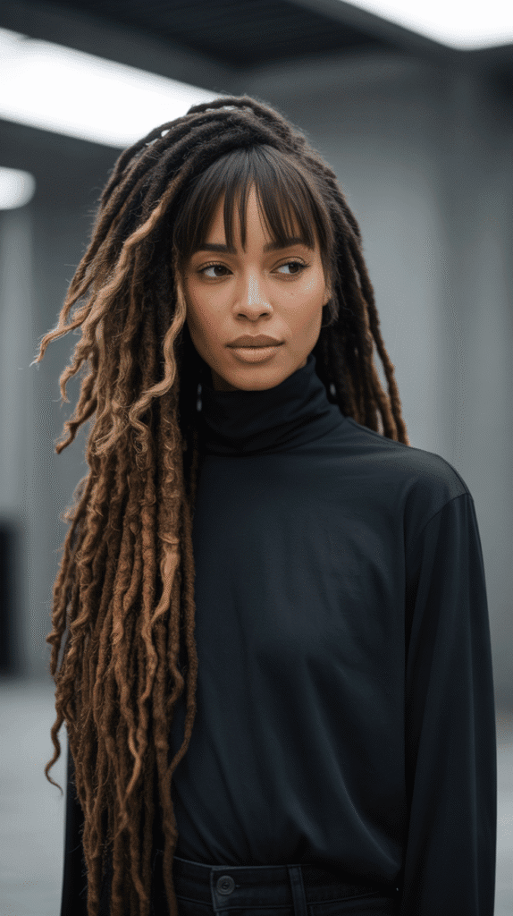 37 Gorgeous Long Dreadlock Styles for Black Women Full of Elegance 29 Long Locs with Bangs