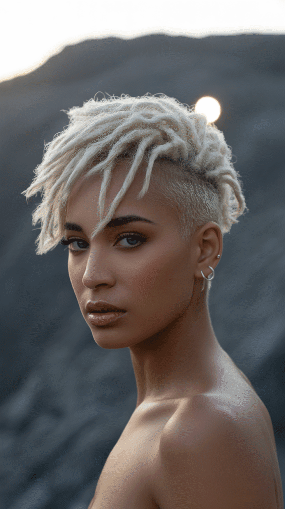 27 Latest Short Dreadlock Styles That Are Easy and Stylish 3 Bleached Blonde Short Locs