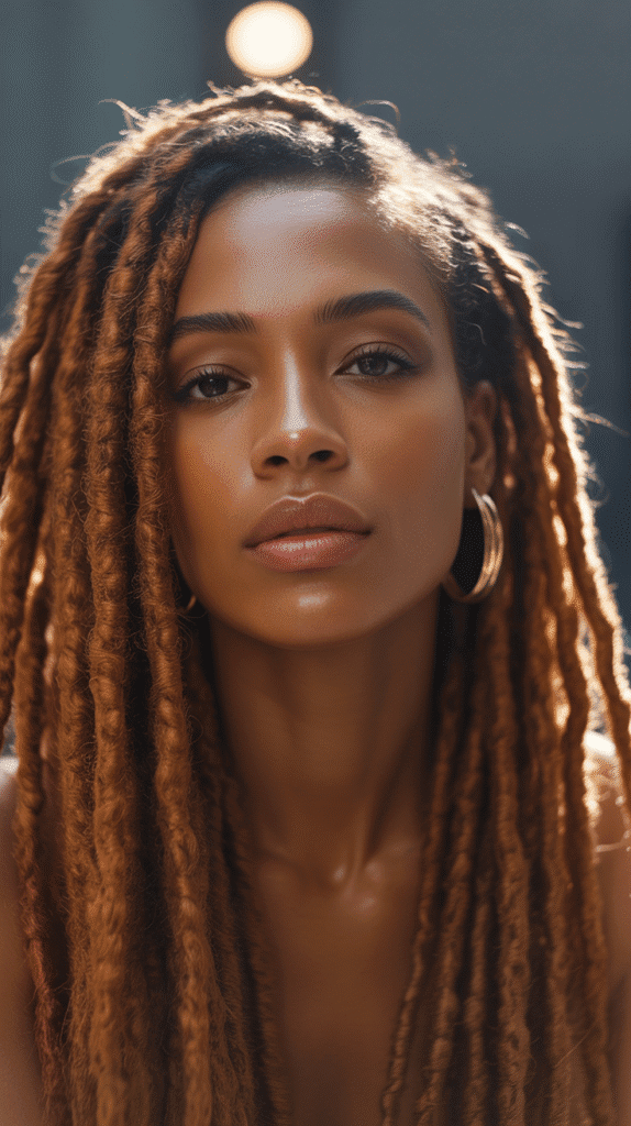37 Gorgeous Long Dreadlock Styles for Black Women Full of Elegance 13 Long Copper-Colored Locs