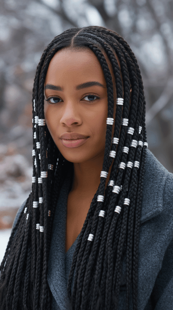 33 Trendy Winter Hairstyles for Black Women in 2025 You'll Fall in Love With 9 Fulani Braids with Accessories