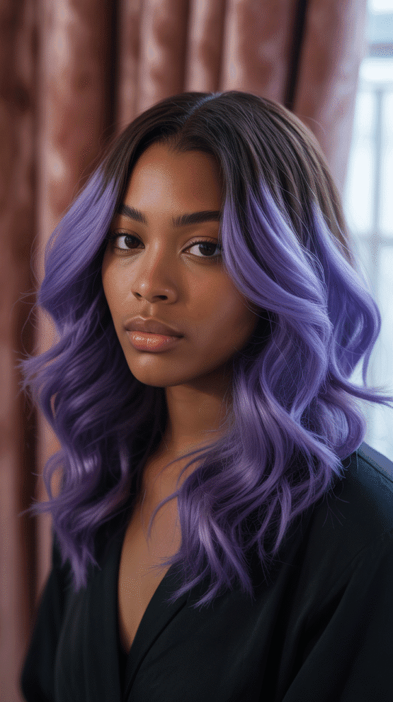 31 Bold Winter Hair Color Ideas for Black Women to Brighten the Cold Months 23 Violet Ombre