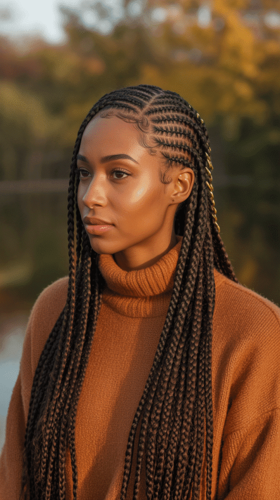 30 Cozy Fall & Winter Hairstyles for Black Women You'll Want to Copy 16 Feed-In Braids in Creative Patterns