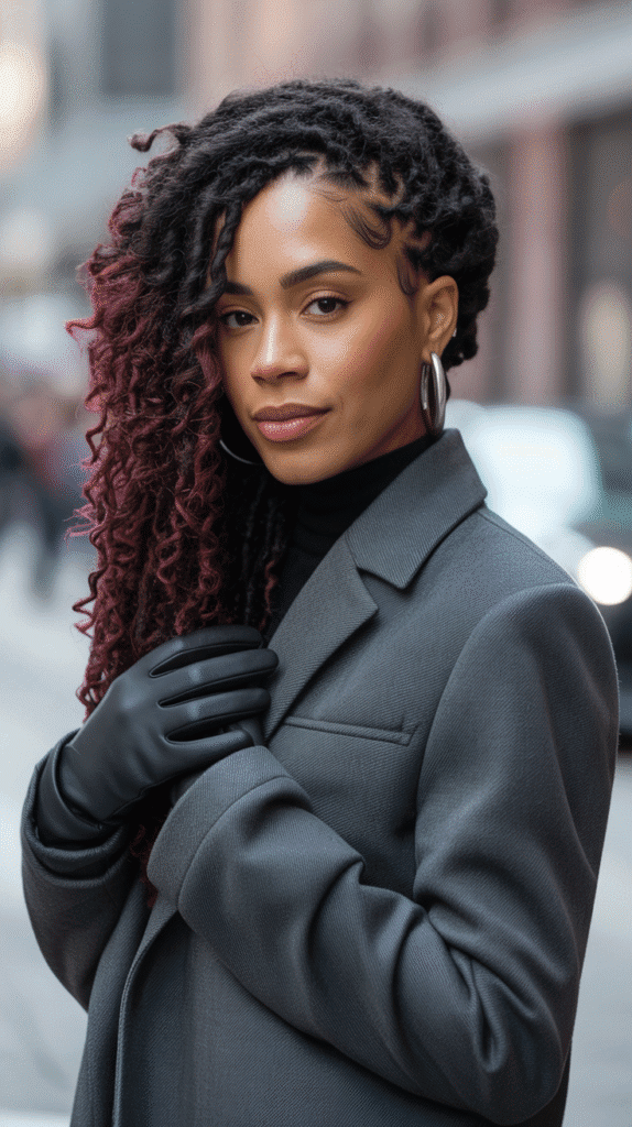 25 Stunning Winter Weave Hairstyles for Black Women That Slay All Season 21 Faux Locs with Colored Tips
