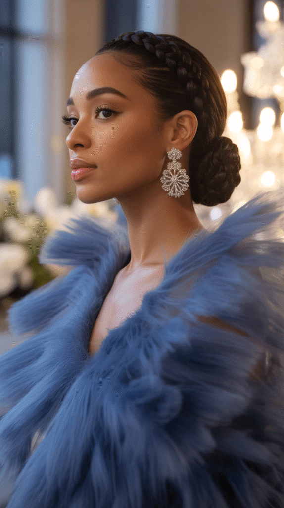 33 Elegant Winter Hairstyles for African American Women of All Ages 24 Crown Braid with Low Bun