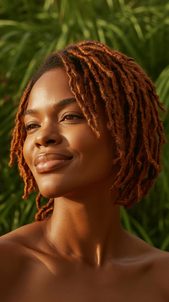 33 Trendy Short Dreadlock Styles for Black Women to Copy Now 16 Short Copper Locs
