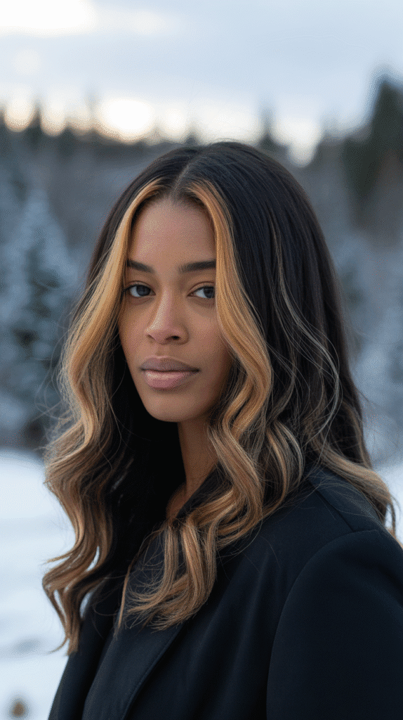 31 Bold Winter Hair Color Ideas for Black Women to Brighten the Cold Months 2 Honey Blonde Balayage