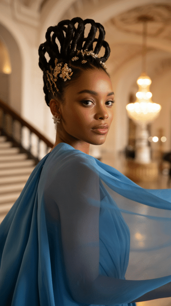 33 Trendy Winter Hairstyles for Black Women in 2025 You'll Fall in Love With 32 Twisted Updo with Accessories