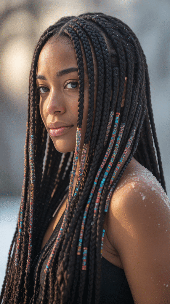 30 Gorgeous Winter Wig Styles for Black Women You'll Want to Try Now 23 Micro Braids with Beads