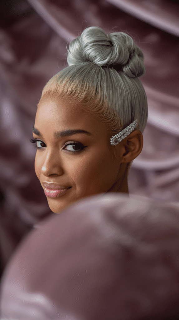 27 Elegant Blonde Prom Hairstyles for Black Women to Shine on Your Big Night 15 Ash Blonde Twisted Updo