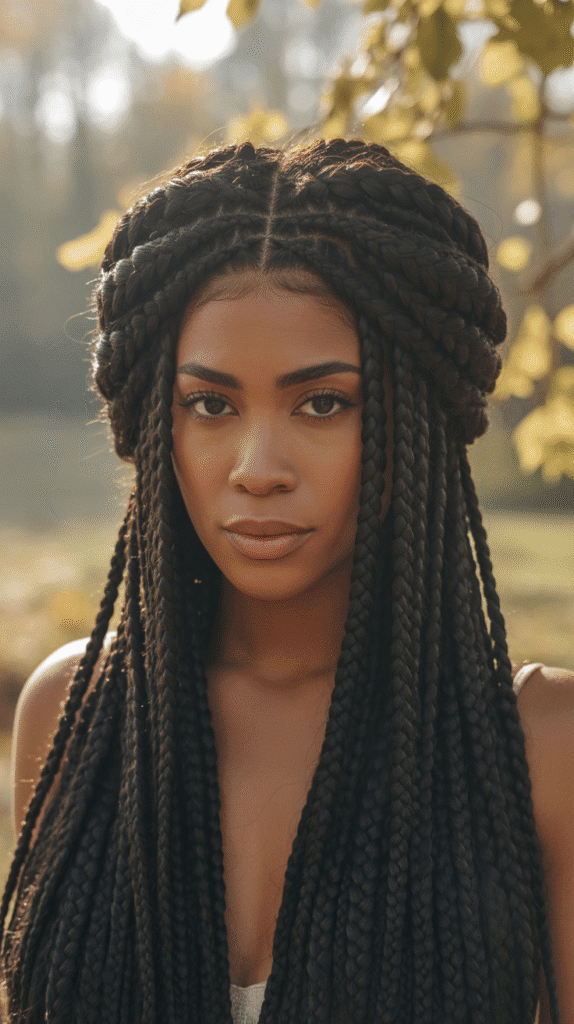 30 Cozy Fall & Winter Hairstyles for Black Women You'll Want to Copy 20 Braided Crown with Center Part