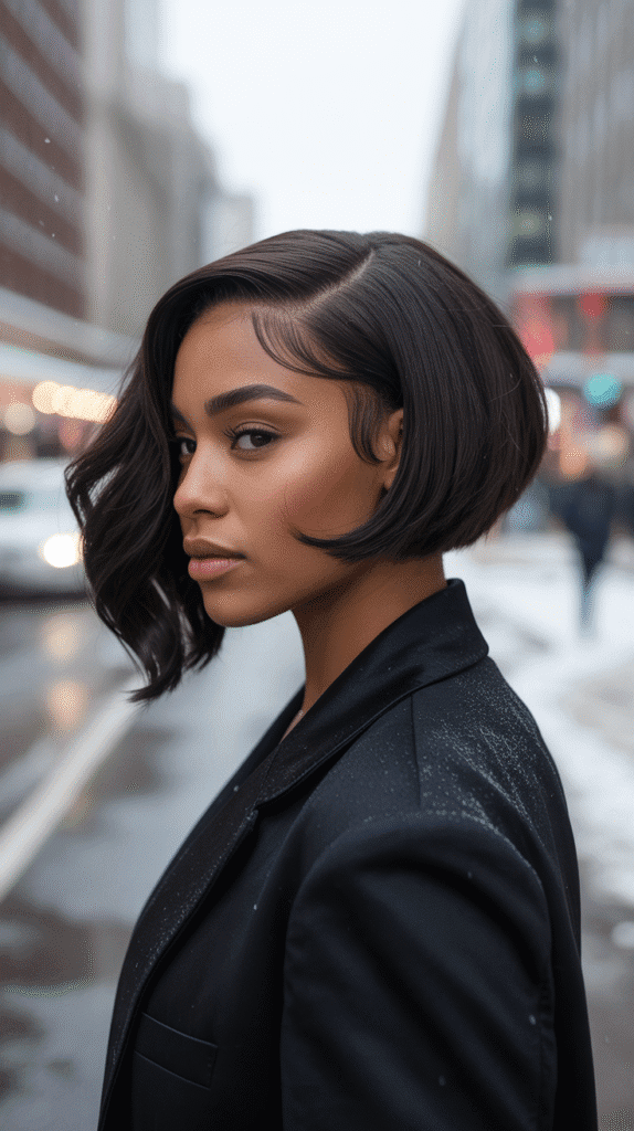 30 Gorgeous Winter Wig Styles for Black Women You'll Want to Try Now 10 Asymmetrical Bob with Shaved Side