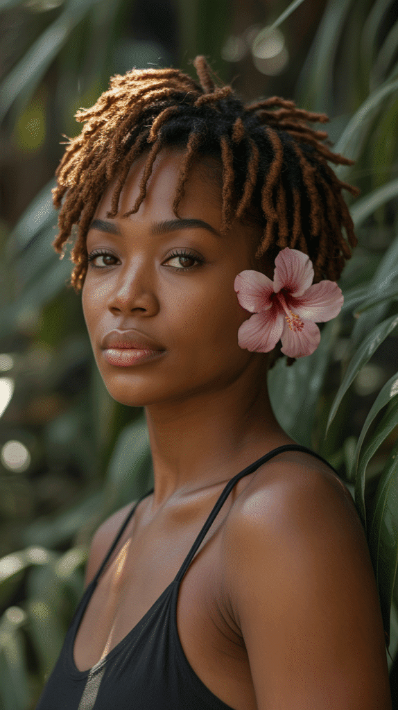 30 Latest Dreadlock Styles for Short Hair That Look Fresh 11 Natural Black Short Locs