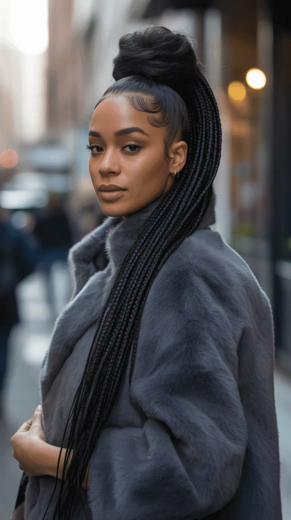 33 Trendy Winter Hairstyles for Black Women in 2025 You'll Fall in Love With 24 Braided Ponytail with Extension