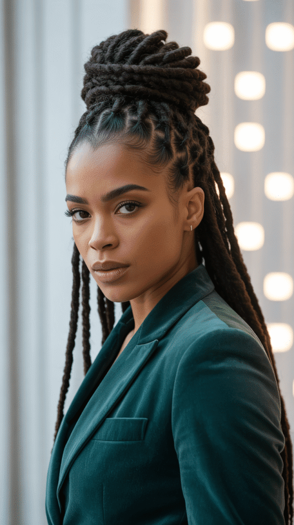 33 Trendy Dreadlock Styles for Ladies to Try This Year 12 Loc Bun Updo