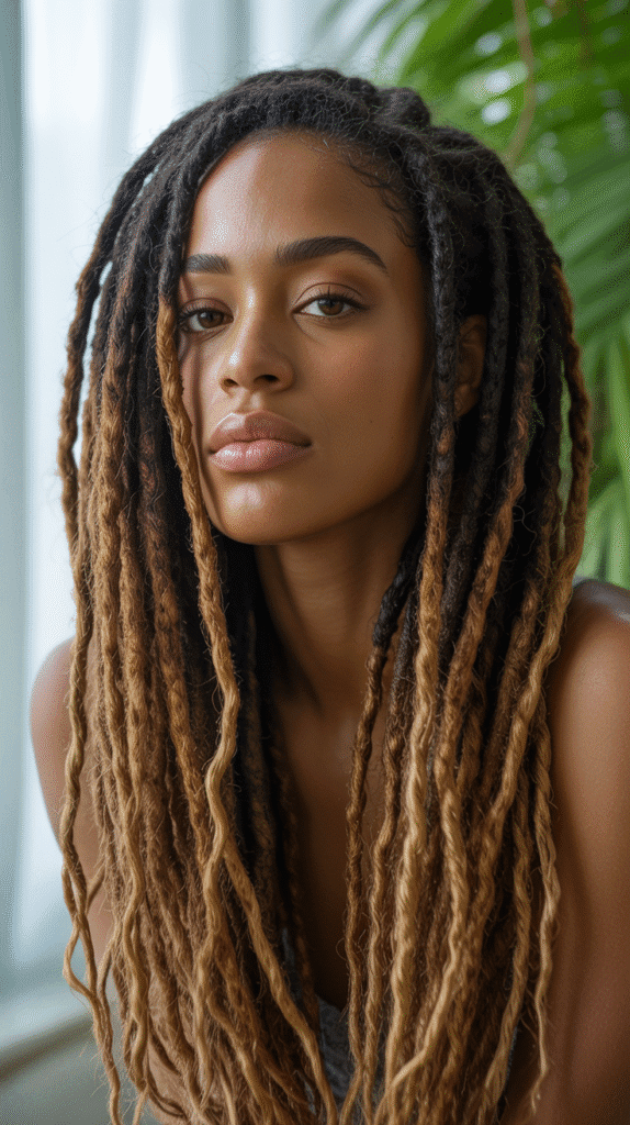 37 Gorgeous Long Dreadlock Styles for Black Women Full of Elegance 7 Long Locs with Blonde Highlights